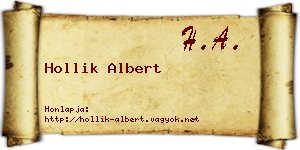 Hollik Albert névjegykártya