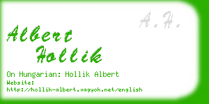 albert hollik business card